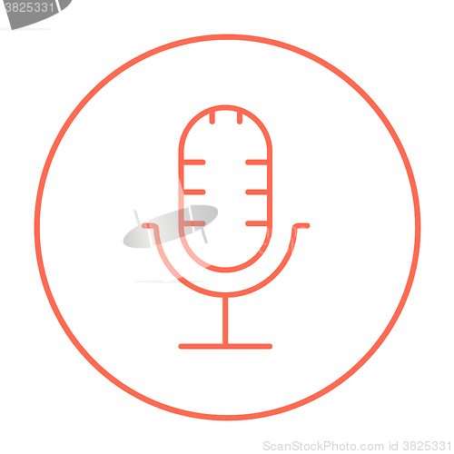 Image of Retro microphone line icon.