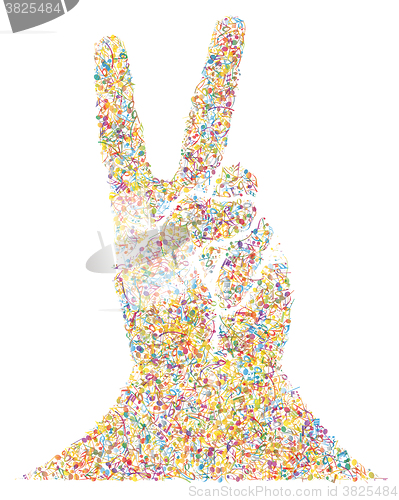 Image of Multicolored Musical Victory Gesture