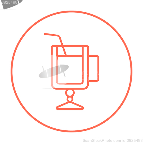 Image of Glass with drinking straw line icon.