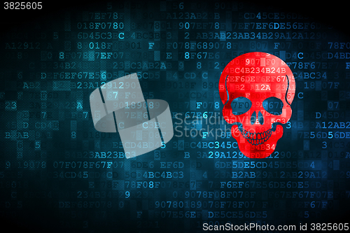Image of Healthcare concept: Scull on digital background