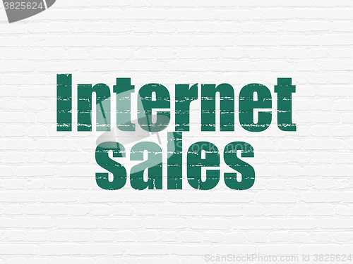 Image of Marketing concept: Internet Sales on wall background