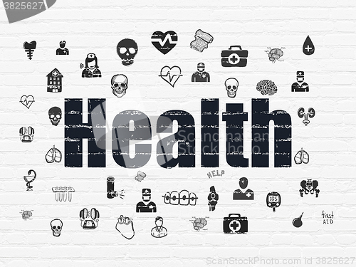 Image of Health concept: Health on wall background