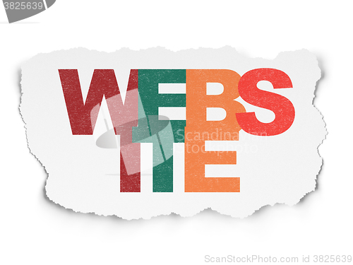 Image of Web design concept: Website on Torn Paper background