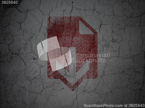 Image of Web design concept: Download on grunge wall background