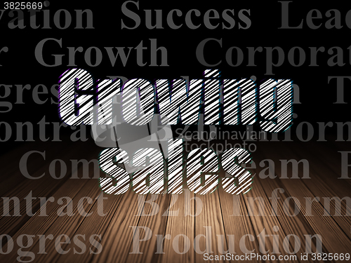 Image of Business concept: Growing Sales in grunge dark room