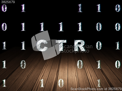 Image of Business concept: CTR in grunge dark room