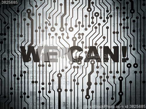 Image of Finance concept: circuit board with We can!