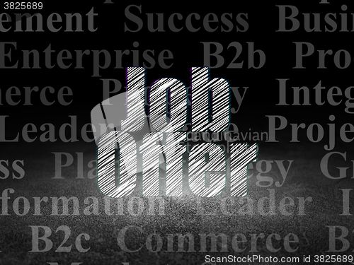 Image of Finance concept: Job Offer in grunge dark room