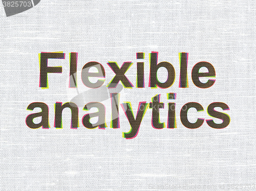 Image of Finance concept: Flexible Analytics on fabric texture background