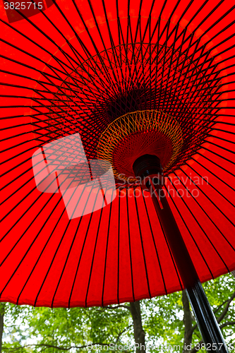 Image of Red oriental paper umbrella 