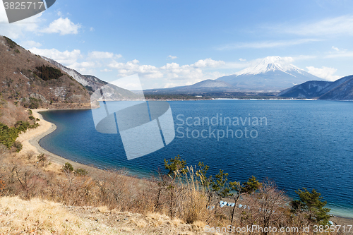 Image of Lake Motosu and Mt. Fuji in Japan