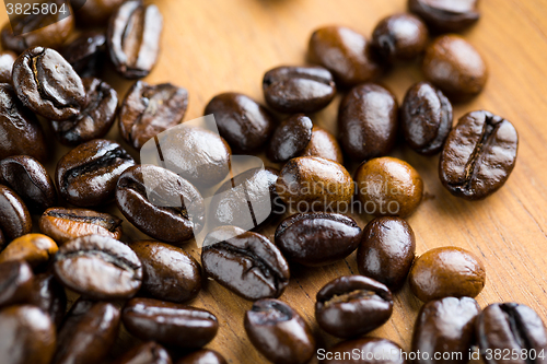 Image of Coffee on grunge wooden background