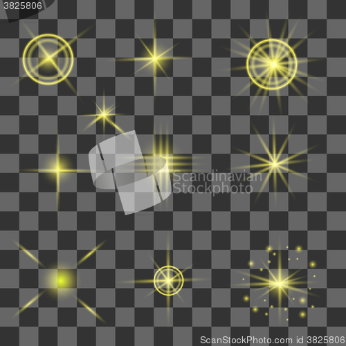 Image of Set of Different Yellow Lights