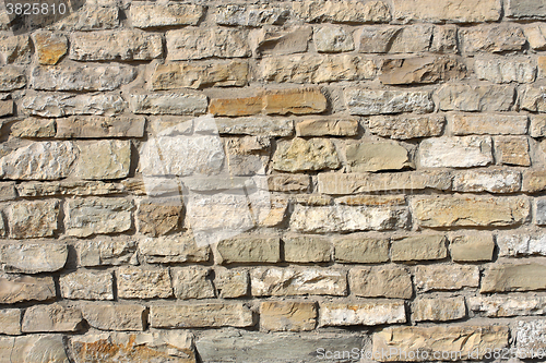 Image of Wall of big rough granite boulders