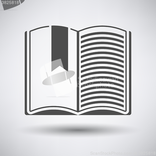 Image of Open book with bookmark icon