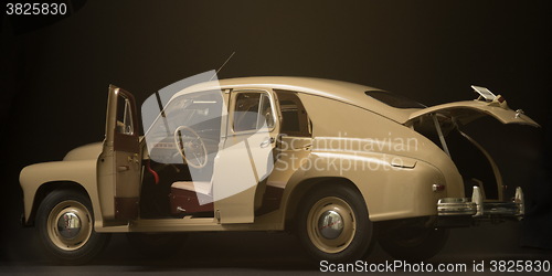Image of retro car  interior on a black background