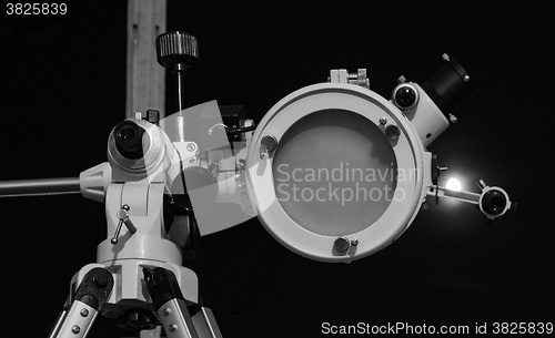 Image of Black and white Astronomical telescope