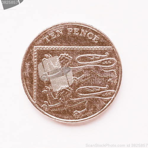 Image of  UK 10 pence coin vintage