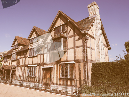 Image of Shakespeare birthplace in Stratford upon Avon vintage