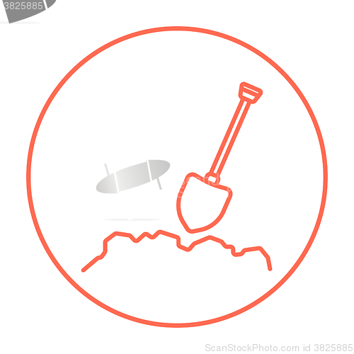 Image of Mining shovel line icon.