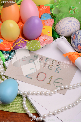 Image of Easter background with Easter eggs