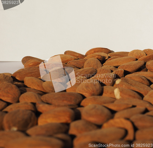 Image of Almonds dried fruit with copy space