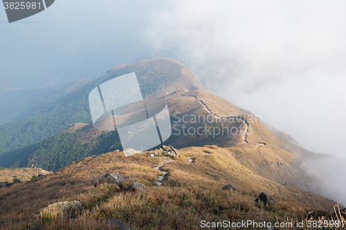 Image of Hiking path with foggy