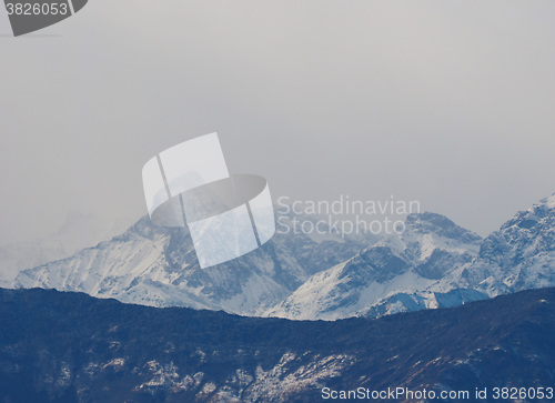 Image of View of Italian Alps in Aosta Valley, Italy