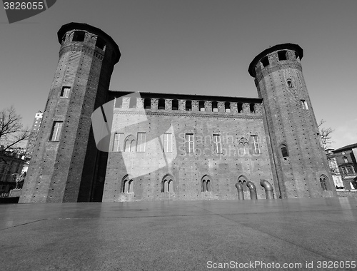 Image of Palazzo Madama in Turin in black_and_white