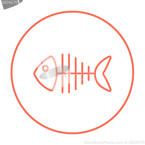 Image of Fish skeleton line icon.