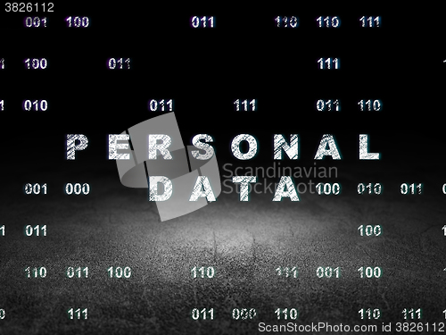 Image of Information concept: Personal Data in grunge dark room