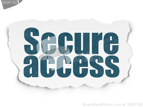 Image of Safety concept: Secure Access on Torn Paper background