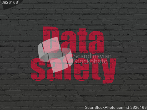 Image of Data concept: Data Safety on wall background