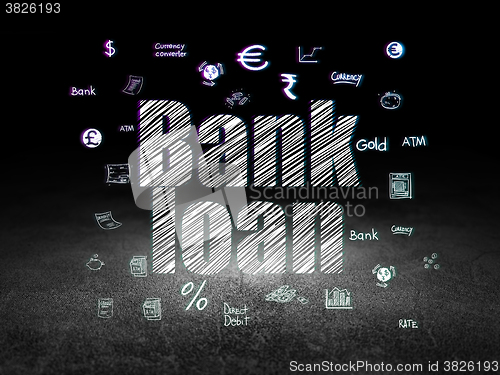 Image of Banking concept: Bank Loan in grunge dark room