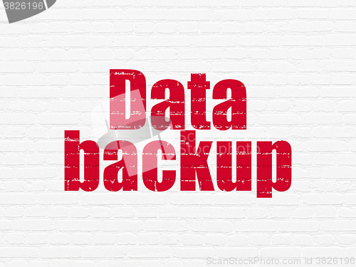 Image of Data concept: Data Backup on wall background