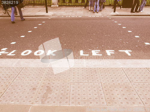 Image of  Look Left sign vintage