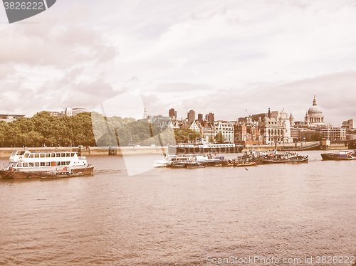 Image of River Thames in London vintage