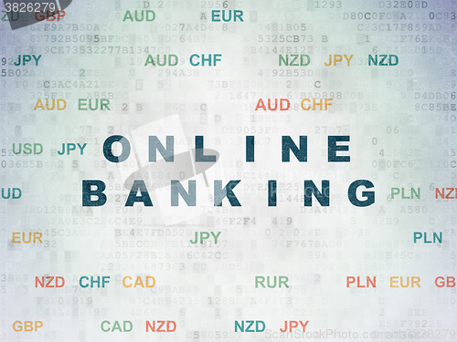 Image of Money concept: Online Banking on Digital Paper background