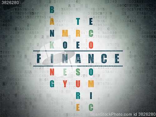 Image of Currency concept: Finance in Crossword Puzzle