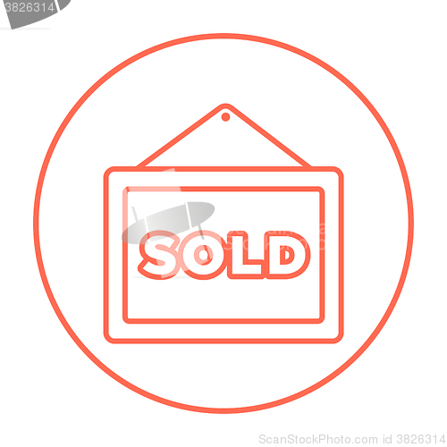 Image of Sold placard line icon.