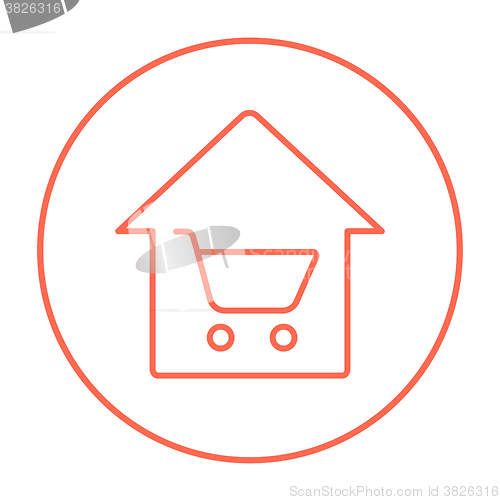 Image of House shopping line icon.