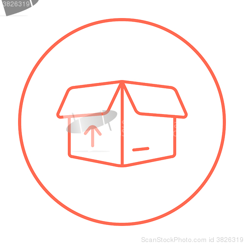 Image of Carton package box line icon.