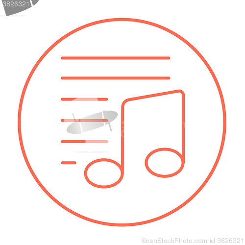 Image of Musical note line icon.