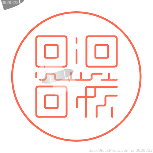 Image of QR code line icon.