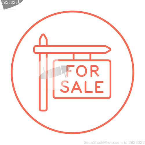 Image of For sale signboard line icon.