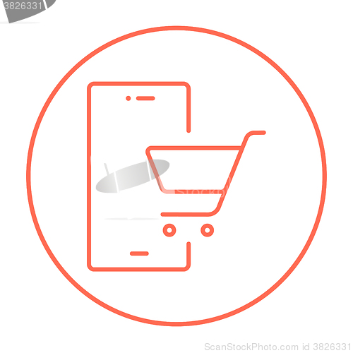 Image of Online shopping line icon.