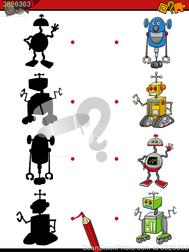 Image of shadows activity with robots