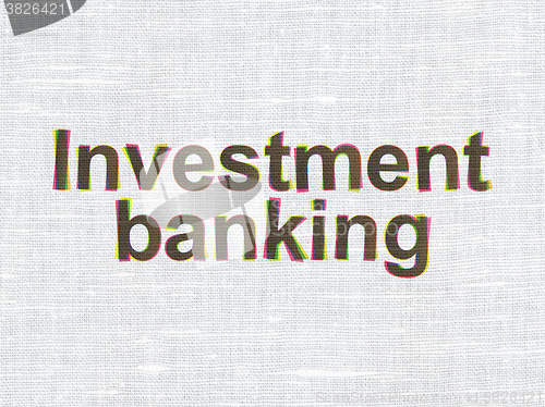 Image of Money concept: Investment Banking on fabric texture background