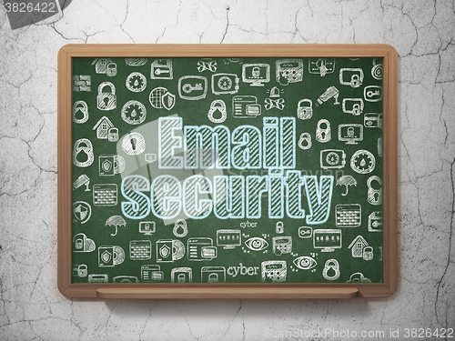 Image of Safety concept: Email Security on School Board background