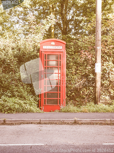 Image of Red phone box in London vintage